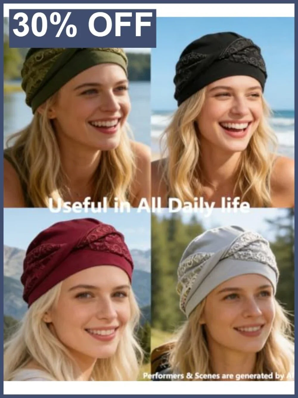 Women's Knot Turban Beanie - Soft Knit Chemo Headwear, One Size
